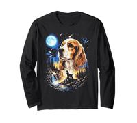 Art Vintage pour Chien Cocker Spaniel Howling at The Moon Manche Longue
