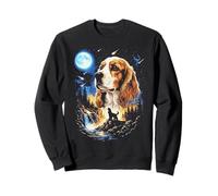Art Vintage pour Chien Cocker Spaniel Howling at The Moon Sweatshirt