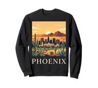 Art Vintage rétro sur la Ligne d'horizon du désert de Phoenix en Arizona Sweatshirt