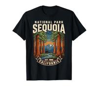 Art Vintage sur Les Ours et la forêt du Parc National de Sequoia en Californie T-Shirt