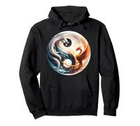 Art Vintage Yin et Yang Dragon et Phoenix Sweat à Capuche