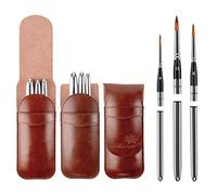 Art Voyage Pinceau Ensemble De 3 Brosses De Peinture D'art Point-Ronde Ronde En Acrylique De Cheveux Pour Détailler, Aquarelle, Brosses De Détail D'artiste Et Brosses De Manuscrit De Manuscrit