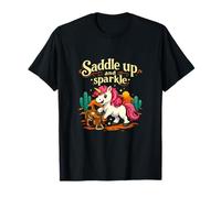 Art Western Saddle Up and Sparkle Unicorn Wrangler T-Shirt