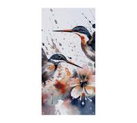 Art with Lily Flowers Birds Watercolor Door Banner Welcome Spring Summer Door Cover Backdrop Hanging Flag Porche Sign for Front Door Seasonal Party Decorations for Indoor Outdoor Garden