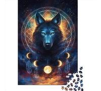 Art Wolf Puzzle 1000 Pieces Cadeau Unique Jeu Éducatif Défi Jouet À De Qualité Supérieure Peinture Art pour Adultes Et Enfants 1000pcs (75x50cm)