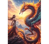 Art Yin-Yang du dragon et de la fille 1000 Pièces Puzzle Adolescent En Carton Sans Déformation Animal sauvage et animal de compagnie Difficulté Moyenne Activité Éducative Cadeau Noël Pas Cher Petit Pr