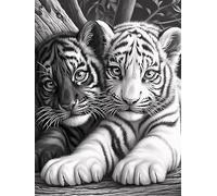 Art Yin-Yang du Tigre et de Son Petit 500 Pieces Casse-tête Amateur d'art en Carton Haute Densité Animal Sauvage et Animal de Compagnie Difficile Niveau Expert Décoration Murale Cadeau Fête des Pères