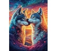 Art Yin-Yang Loups Puzzle 1000 Pièces pour Adultes Challenge 3D Unique Educa Jeu De Réflexion Relaxation Artistique Cadeau De Famille Décoration 1000 PCS