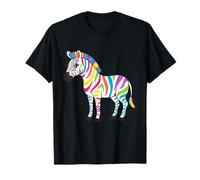 Art zèbre rayé arc-en-ciel coloré T-Shirt