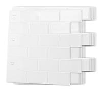 Art3d Lot de 10 feuilles de carreaux de dosseret autocollants texturés blanc, adhérence améliorée 30,5 x 30,5 cm, cuisine, salle de bains, buanderie