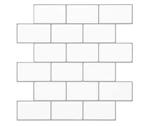 Art3d Lot de 10 plaques,Carrelage métro Blanc,Crédence adhésive Cuisine,Sticker Mural Salle de bain 3d Brique,30x30cm.