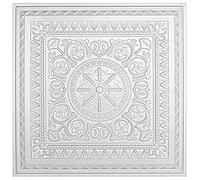 Art3d Lot de 12 dalles de plafond à coller - En plastique blanc, 61 x 61 cm, 4,5㎡
