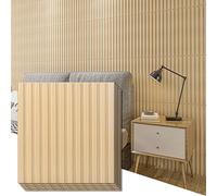 Art3d Lot de 12 Panneau mural à lattes, Panneau texturé cannelé 3D,3D panneaux bois panneaux muraux, 50 x 50cm,Chêne