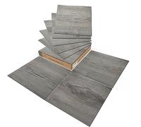 Art3d Lot de 30 dalles de sol autocollantes en PVC - 30 x 30 cm - Pour bricolage - Sol en vinyle imperméable - Aspect bois - Pour cuisine, salle à manger, chambre à coucher - Gris taupe - 2,7 m²