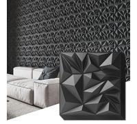 Art3d Lot de 33 panneaux muraux 3D pour décoration murale intérieure, panneaux muraux modernes texturés en losanges pour jeux,salon,TV,fond mural, 30,5 x 30,5 cm,3㎡,noir