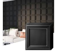 Art3d Lot de 33 panneaux muraux texturés 3D pour décoration intérieure, panneau mural décoratif en PVC imperméable pour salon, chambre à coucher, salle de jeux, bureau, 30 x 30 cm, 2,97m², noir