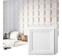 Art3d Lot de 33 panneaux muraux texturés 3D pour décoration intérieure, panneau mural décoratif en PVC imperméable pour salon, chambre à coucher, salle de jeux, bureau, 30 x 30 cm, 2,97 m², blanc