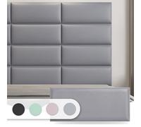 Art3d Lot de 6 têtes de lit rembourrées à Fixation Murale pour lit Une Place, Panneaux muraux insonorisants 3D à décoller et à Coller pour Chambre à Coucher, Chambre d'amis - Gris - 60x25cm