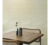 Art3dwallpanels Lot de 10 feuilles d'autocollants pour carrelage de dosseret, 30,5 x 30,5 cm, beige