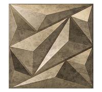 Art3dwallpanels Lot de 12 panneaux muraux 3D en PVC avec motif diamant pour décoration murale intérieure, panneau mural texturé 3D, or antique