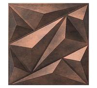 Art3dwallpanels Lot de 12 panneaux muraux 3D en PVC - Motif diamant - Pour décoration murale intérieure - Panneaux muraux texturés 3D - Cuivre antique