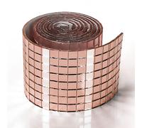 Art3dwallpanels Lot de 1888 carreaux de mosaïque en verre - Petits carreaux de mosaïque carrés - Autocollants pour loisirs créatifs - Boule disco (or rose)