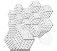 Art3dwallpanels Lot de 20 panneaux acoustiques autocollants, 35,6 x 30,5 x 1 cm, panneaux muraux insonorisants haute densité, panneaux insonorisants à bords biseautés hexagonaux, carreaux de
