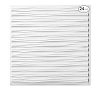 Art3dwallpanels Lot de 24 carreaux de plafond 3D résistants au feu imperméables en PVC de qualité supérieure, sans affaissement et casse - 61 x 61 cm - Blanc