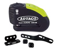 Artago 30X3 Pack Antivol Bloque-Disque avec Alarme 120db Haute Sécurité + Support pour Kawasaki Z900, Homologué SRA et Sold Secure Gold, Noir/Jaune