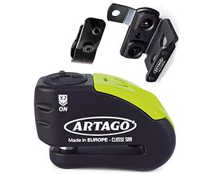 ARTAGO 30X4 Pack Antivol Bloque-Disque avec Alarme 120db Haute Sécurité + Support pour Honda CRF 1000l Africa Twin, Homologué SRA et Sold Secure Gold