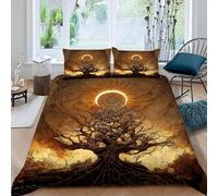 ARTAMA Housse De Couette Arbre De Vie 220x240cm avec 2 Taies d'oreiller, Lune literie Set en Microfibre,pour Adultes Hommes Jeunes Garçons Enfants