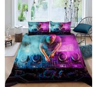 ARTAMA Parure de lit Console De Musique pour Adolescents DJ Microfibre Impression 3D Housse de Couette et taie d'oreiller 3 pièces décoration Soft Microfibre Comfort Cover