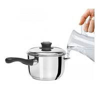 Artame Casserole bain-marie ART82626 Inox avec couvercle 16 cm 1,2 L Noir