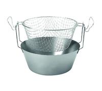 Artame ART23224 - Friteuse inox traditionnelle dite friteuse du Nord fond thermique et panier acier étamé - Ø 24cm, 2.8l