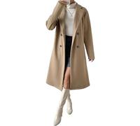 ARTANT Women's Overcoat Winter Outerwear Lapel Neck Double Breasted Long Overcoat Drop Shoulder Fall Coat