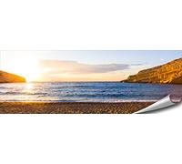ARTBAY Poster de la mer HD XXL - Photo panoramique - 118,8 x 42 cm | Coucher de Soleil | Plage | Grèce | Crète | Photos de Nature | Qualité supérieure