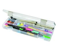ArtBin 3900AB Solutions Boîte Extra Longue pour Loisirs créatifs avec séparateurs Amovibles, [1] étui de Rangement en Plastique, Transparent, 0, 31,5 x 12,4 cm