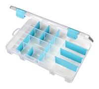 ArtBin 6944AG Boîte anti-ternissement moyenne avec séparateurs amovibles, organiseur de bijoux et d'artisanat, [1] Étui de rangement en plastique avec technologie anti-ternissement, transparent avec accents aquatiques