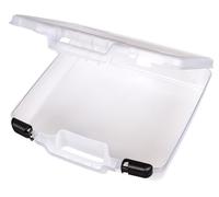 ArtBin 6960AB Quick View Étui de transport à base profonde, boîte de rangement portable pour art et artisanat, 36,8 x 38,1 cm, transparent