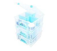 ArtBin 6990RH-AMZ Super Satchel Lot de 3 boîtes de rangement à double compartiment profond avec 8 compartiments amovibles, fermeture intelligente pour fournitures d'artisanat (Aqua- Lot de 3)