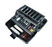 ArtBin Boîte à Fournitures d'art à 2 Organiseur Portable pour Loisirs créatifs avec Plateaux relevables [1] étui de Rangement en Plastique Gris/Noir, Multicolore, Two Tray