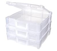 ArtBin Lot de 3 boîtes de rangement avec poignée Blanc