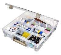 ArtBin Super sacoche avec séparateurs amovibles, organiseur portable pour loisirs créatifs avec poignée, [1] étui de rangement en plastique, transparent, 1 paquet