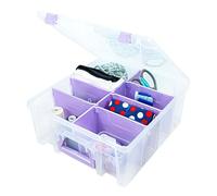 ArtBin Super Satchel Boîte à double compartiment profond - Rangement d'art avec 8 compartiments amovibles, fermeture intelligente pour fournitures d'artisanat