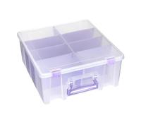 ArtBin Super Satchel Boîte à double compartiment profond - Rangement d'art avec 8 compartiments amovibles, fermeture intelligente pour fournitures d'artisanat