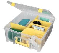 ArtBin Super Satchel Boîte de rangement double avec accents jaunes Transparent