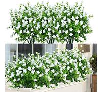 ArtBloom Lot de 6 Paquets de Fleurs artificielles en Plein air résistantes aux UV Blanc