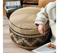 Artbloss Housse de pouf non rembourrée de style bohème avec repose-pieds de style rustique pour salon, chambre à coucher, décoration d'intérieur (triangles bohèmes, 50,8 x 50,8 x 30,5 cm, rond)