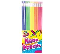 Artbox Lot de 10 crayons de papier HB à pointe en caoutchouc Design fluo