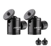 ARTCISE CB19 Mini trépied rotule avec Adaptateur Amovible 1/4 Sabot, Monture de caméra panoramique rotative CNC à 360 degrés pour Phone/DLSR/Moniteur, Charge maximale 6,61lb/3 kg (Un Paquet de 2)